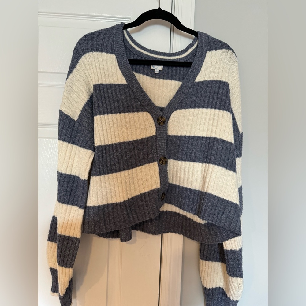 Striped Button Cardigan